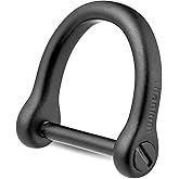 FEGVE Key Rings with Screw Shackle - Heavy Duty Strong Titanium D Rings Car Fob Key Chain Holder - 1 Inch/25mm（Black）