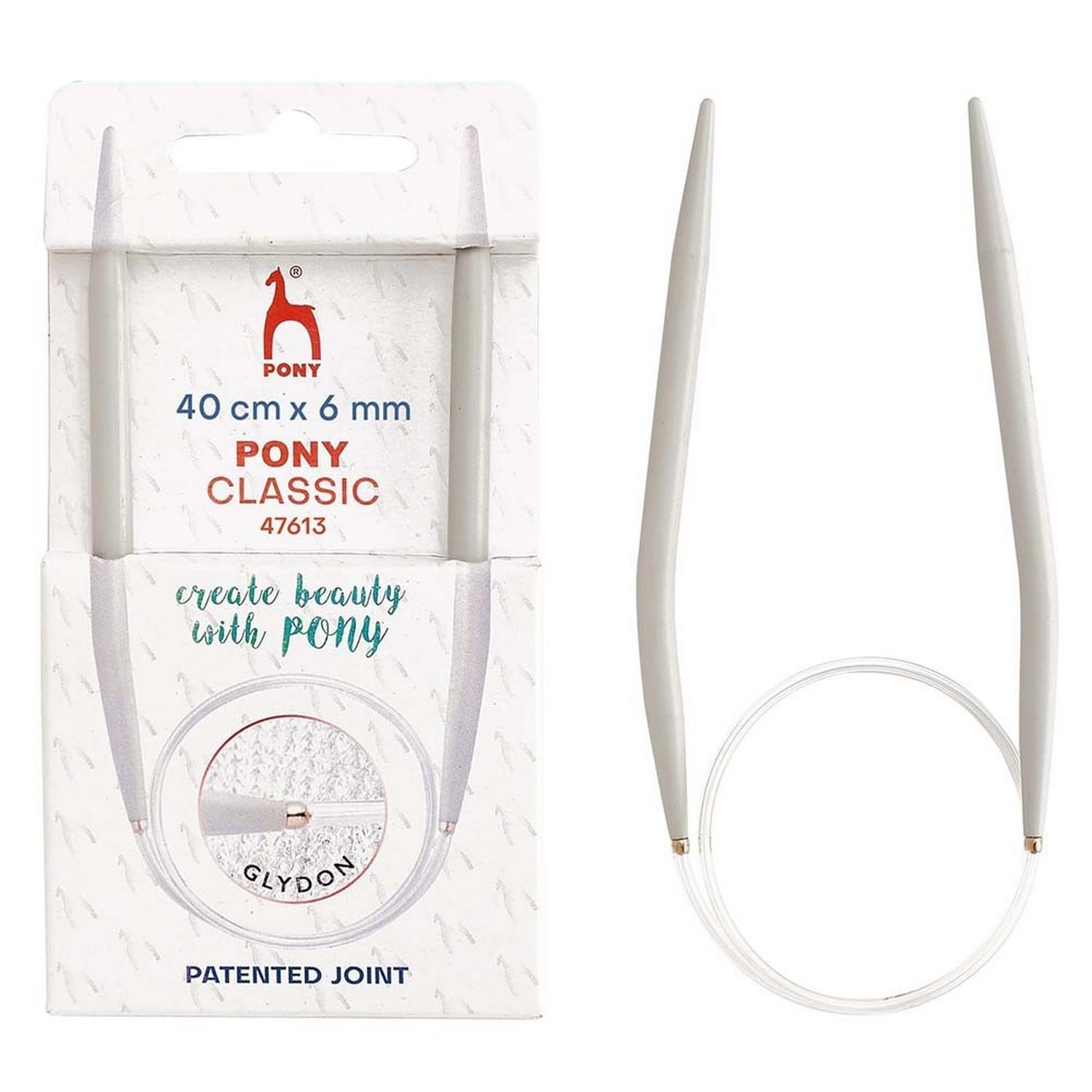 Pony Classic Circular Knitting Needles, Aluminium, 40cm x 6.00mm - 1 Piece