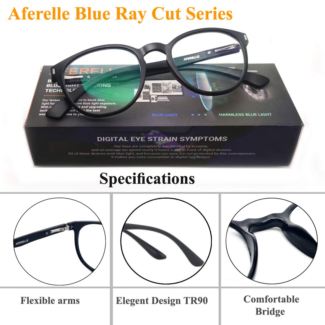 Aferelle® Silvercare Blue Cut glasses 