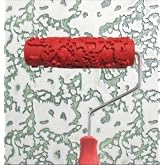 BUUEERR 7" DIY Patterned Paint Roller Decorative Rubber Roller Decorative Art Roller Texture Roller with Plastic Handle - More Than 300 Patterns (Pattern AE3)