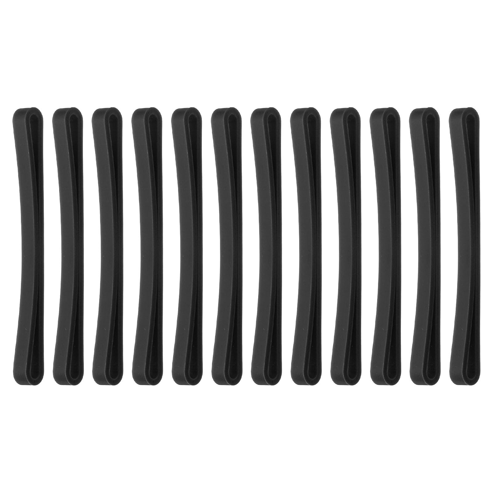 PATIKIL 3" Rubber Bands, 12 Pcs Durable Elastic Stretchy Bands for Books, Notebooks, Art, Traps, Exercise, Cooking, Black