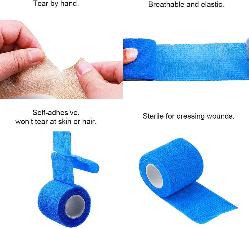 VGEBY1 5Pcs Self Adhesive Bandage, Non-Woven Fabrics Waterproof Elbow Support Bandage for Outdoor Sports 5cm x 4,5m(blue) Personal Care - Image 4