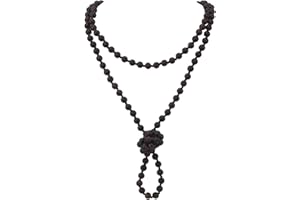 Firstmeet Fashion Natural Round Wood Beads 60'' Long Strand Art Deco Necklace for Women