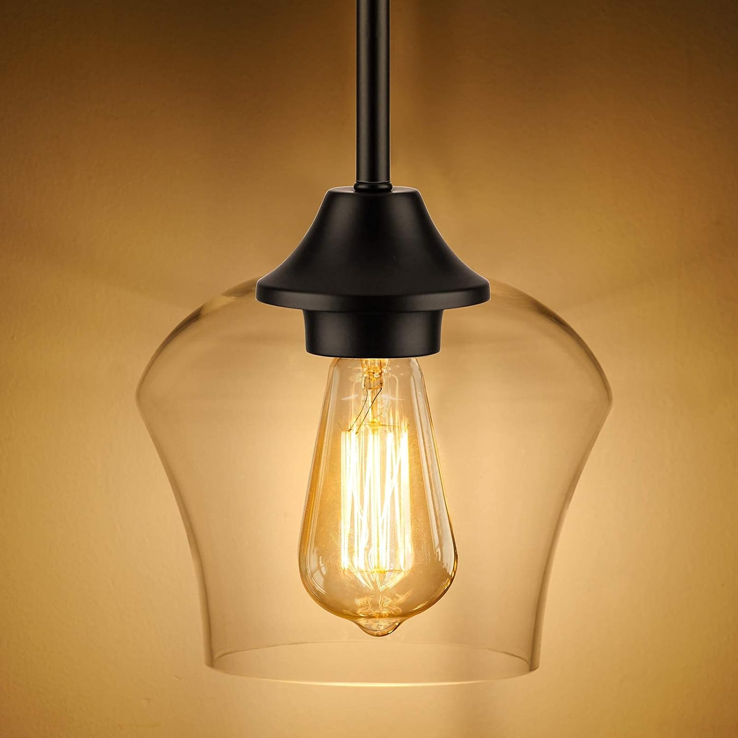 Pendant Light Fixture Industrial Vintage Metal Ceiling Pendant Light, Adjustable Hanging Light Fixtures for Kitchen Island, Dining Room, Farmhouse, Compatible with E26 Base, 60W(Bulbs Are Not Included) - - 