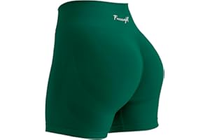 FRESOUGHT Workout Gym Biker Shorts Women High Waisted Seamless Tummy Control Scrunch Butt Lifting Yoga Booty Spandex Shorts
