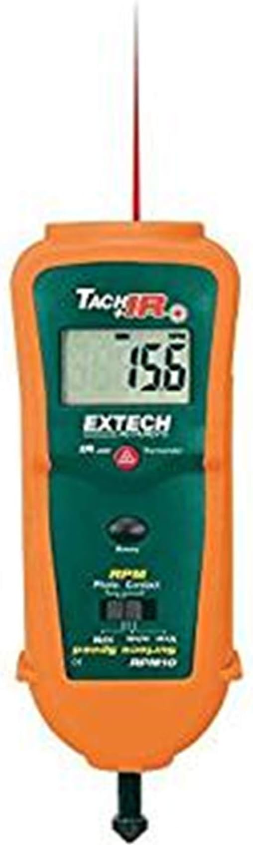 FLIR COMMERCIAL SYSTEMS RPM10-NIST Photo/Contact Tachometer with IR Thermometer with NIST Certificate, 0.1 RPM Maximum Resolution, -20 to 315 Degree C Temperature, 8.5" H x 2.6" W x 1.5" D