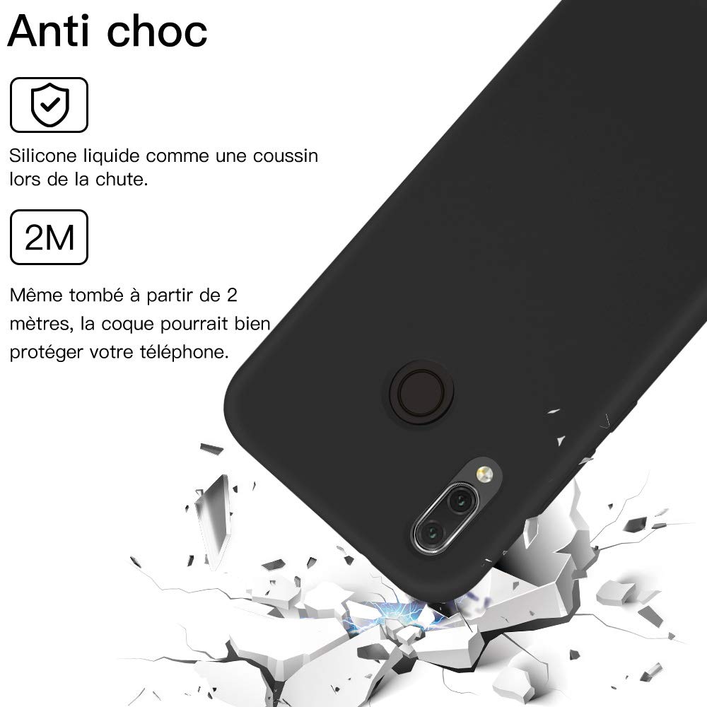 JASBON Coque pour Huawei P20 Lite Coque Silicone Gel Souple Housse Etui de Protection Anti Choc pour Huawei P20 Lite - Noir