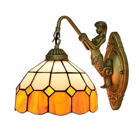European Mediterranean Vintage Wall Lamp Tiffany Style Stained