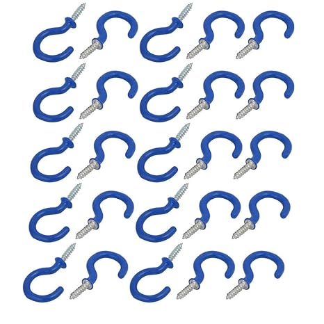 Slb Works 1 Inch Plastic Coated Screw In Open Cup Ceiling Hooks