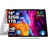 HP OmniBook 7 Flip 16 2-in-1 Professional Business Laptop 16" 3k OLED Touch Intel 8-core Ultra 7 Series 2 258V (Up to 47 Tops) 32GB RAM 1TB SSD 5MP IR Camera Wi-Fi7 Pen Win11Pro ICP Acc