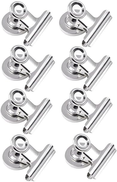 Amazon Keepjoy マグネットクリップ 収納クリップ キッチン オフィス 学校 ホーム用 事務用品 書類整理 冷蔵庫マグネット 10枚セット ステンレス万能クリップ クリップ リング 文房具 オフィス用品