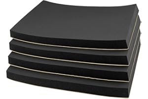 HOMCHEK Foam Padding Sheet Self Adhesive 3/4" Thick Neoprene Insulation Foam Anti Vibration Foam Rubber Pads for Furniture Cars Speakers 12 Inch X 8 Inch (4 Pcs)