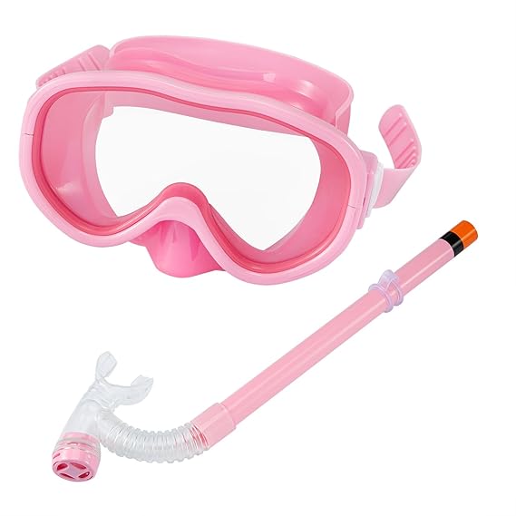 SKL Knder Schnorchelset Taucherbrille mit Schnorchel Tauchmaske & Schnorche Dry Schnorchel Schnorchelmaske inklusive Ausblasv