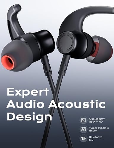 Rythflo Bluetooth Headphones, aptX-HD Wireless Bluetooth Earbuds w/Mic  in-Ear Magnetic Neckband Earphones