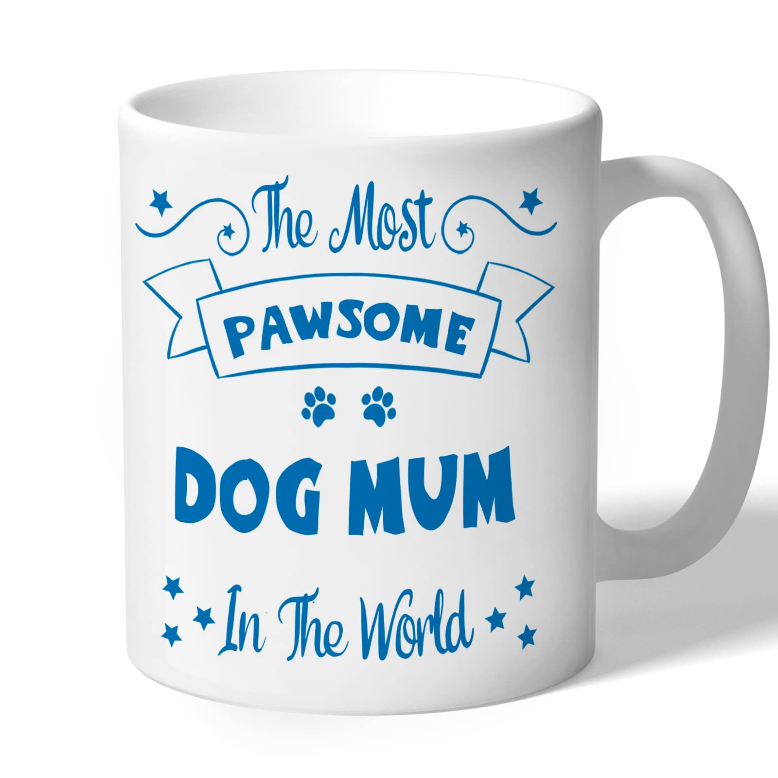 Dog Mum Mug - Pawsome - Dog Gifts (Blue Print)