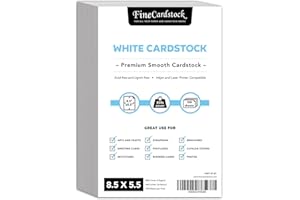 S SUPERFINE PRINTING 8.5 x 5.5” Bright White Card Stock Paper – Great for Arts and Crafts, Greeting Cards, Invitations, Flyers, Brochures, Photos | Heavyweight 80lb (216gsm) Cover Cardstock | 100 Sheets per Pack