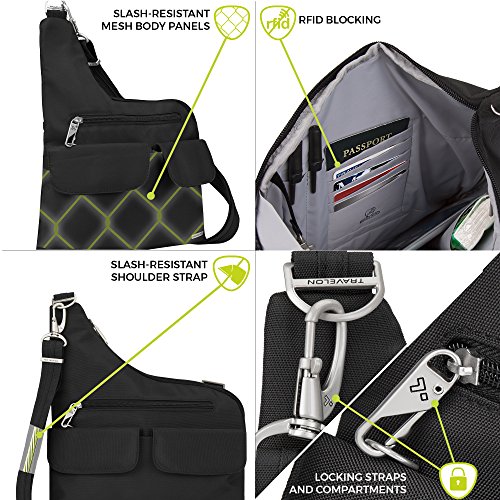 Travelon Anti-Theft Cross-Body Bag, Purple, Two Pocket