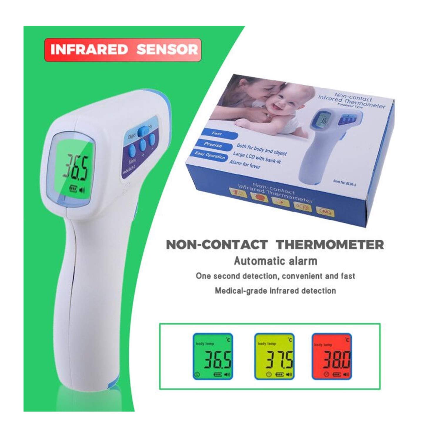 Instant Read Digital Forehead No Touch Thermometer with CE Certificate
