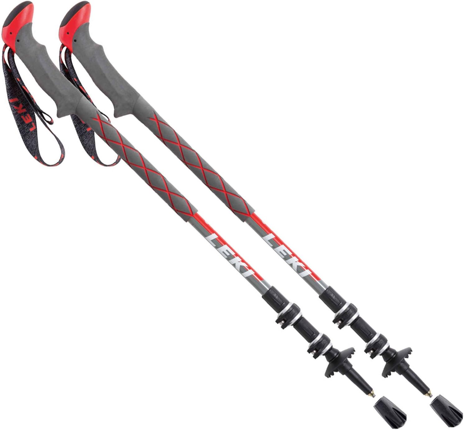 LEKI Thermolite XL Trekking Pole, Dark Grey/White/Neon Red, One Size