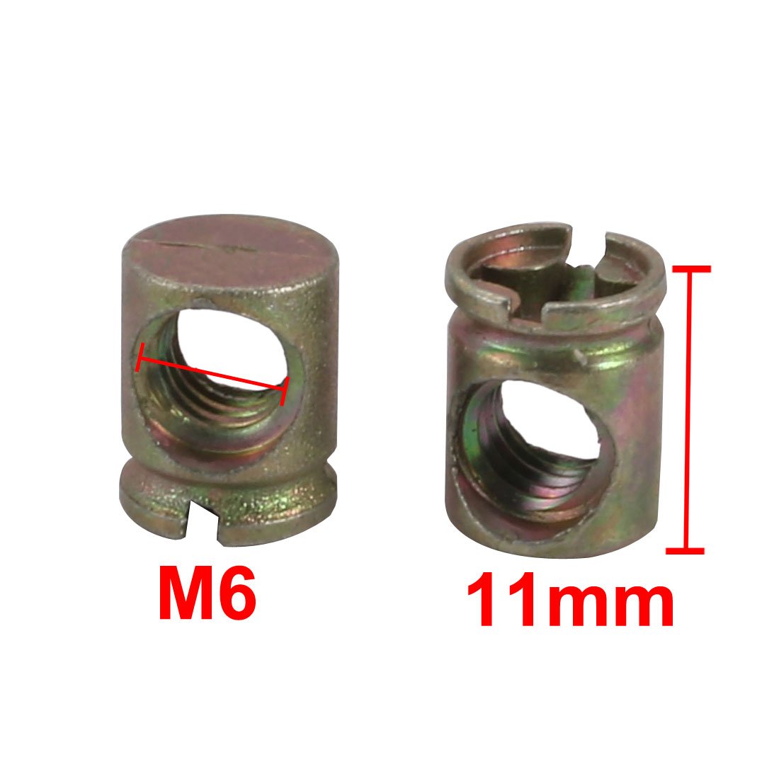 uxcell 40pcs M6 Thread 11mm Length Iron Phillips Drive Cross Dowel