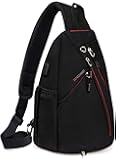 TITECOUGO Sling Bag Tactile and Tough Travel Shoulder Bags with USB Charge Port