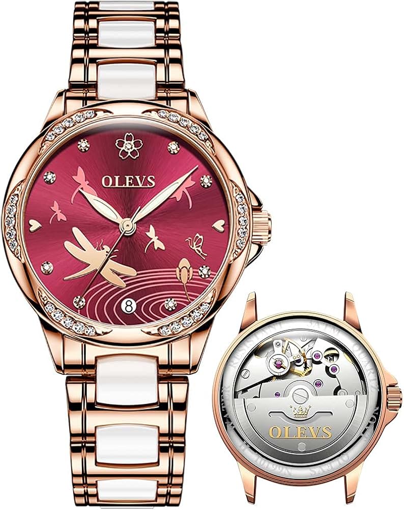Self Winding Woman Watch Ladies Automatic Wrist Watches Ceramic Watches