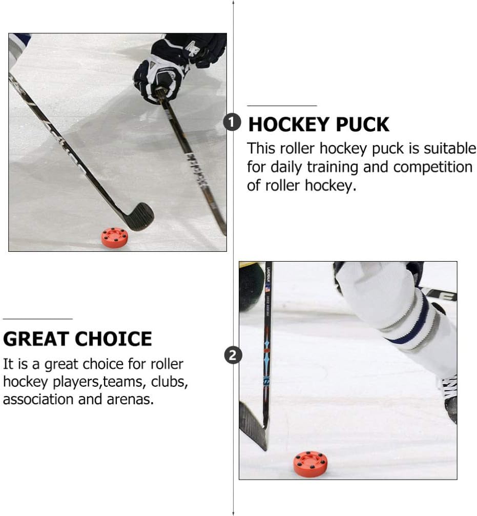 BESPORTBLE 2pcs Roller Hockey Game Puck Training Puck Street Hockey Ball Stick Handling Training Street Hockey Puck for Practicing : Sports & Outdoors