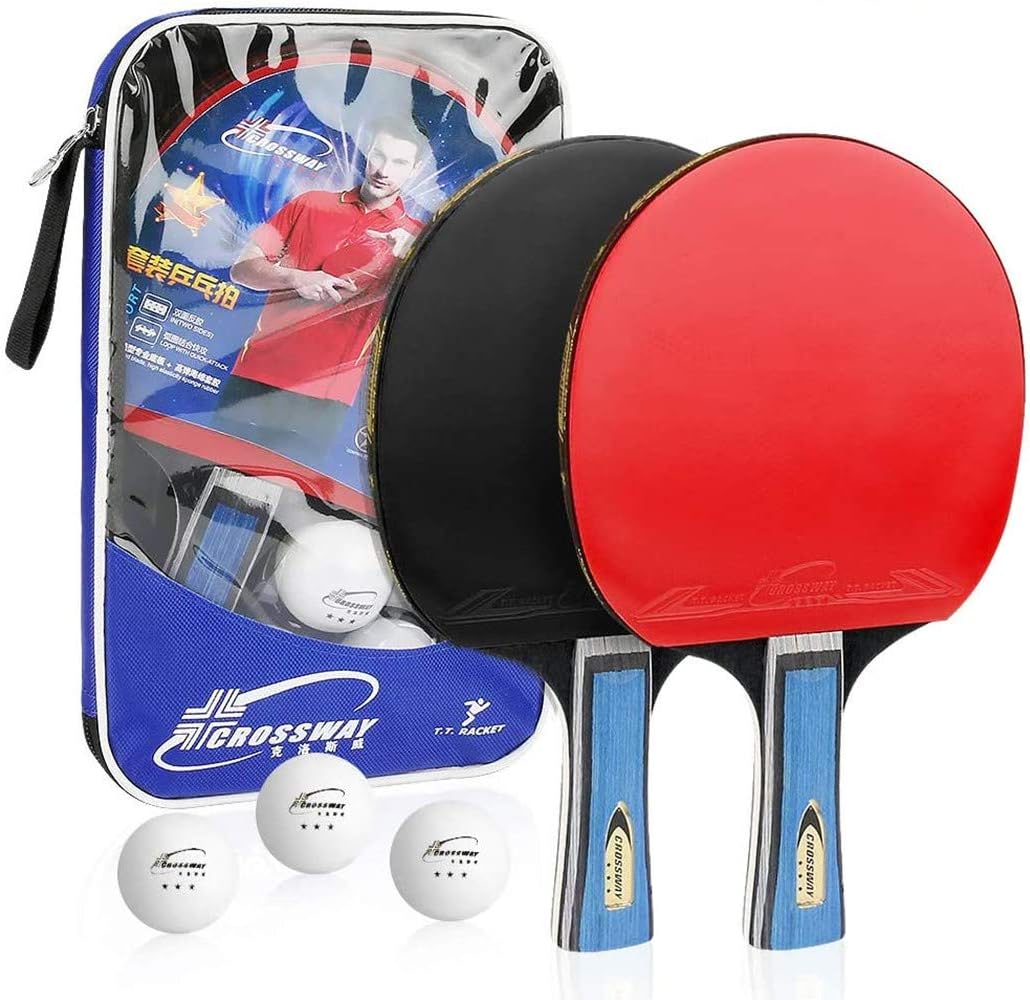 Professional Ping Pong Paddles Set of 2, Included 2 Table Tennis Rackets, 3 3Star