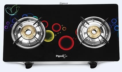 Pigeon Apollo Smart Plus 2 Burner Designer Gas Stove, Black