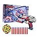 Techcity Big League Blaster Gun Captain America Foam Darts Toy Gun with 10 Refill Foam Bullet Darts and Dart Board Handgun Toy for Kids