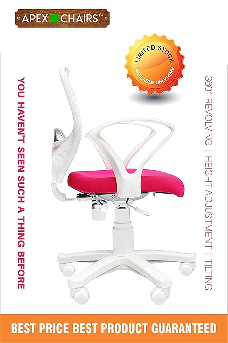 Apex Chairs Delta Mb Revolving Office Chair With Pink Seat And All White Shell Amazon In Home Kitchen