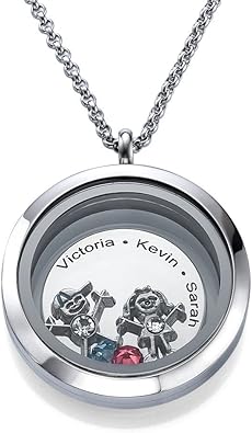 mom necklace with kid charms