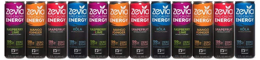 Zevia Zero Calorie Energy Drink, Variety Pack, 12 Ounce Cans (Pack of 12) : Grocery & Gourmet Food