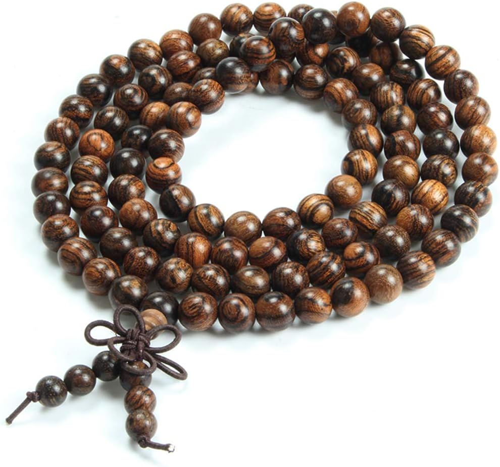 Epoch World 108 Prayer Beads Bracelet 8mm Natural Wood Tibetan Buddhist Buddha Mala Meditation bead bracelet/Necklace for Men Women in gift box - Image 3