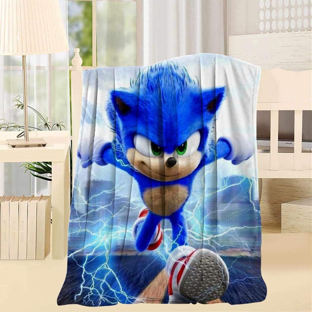 XIANN So-Nic Hed-Gehog 2020 Blanket 3D Print Cozy Fleece Lightweight Blanket for Home Sofa Couch (Twin 60x80inch)
