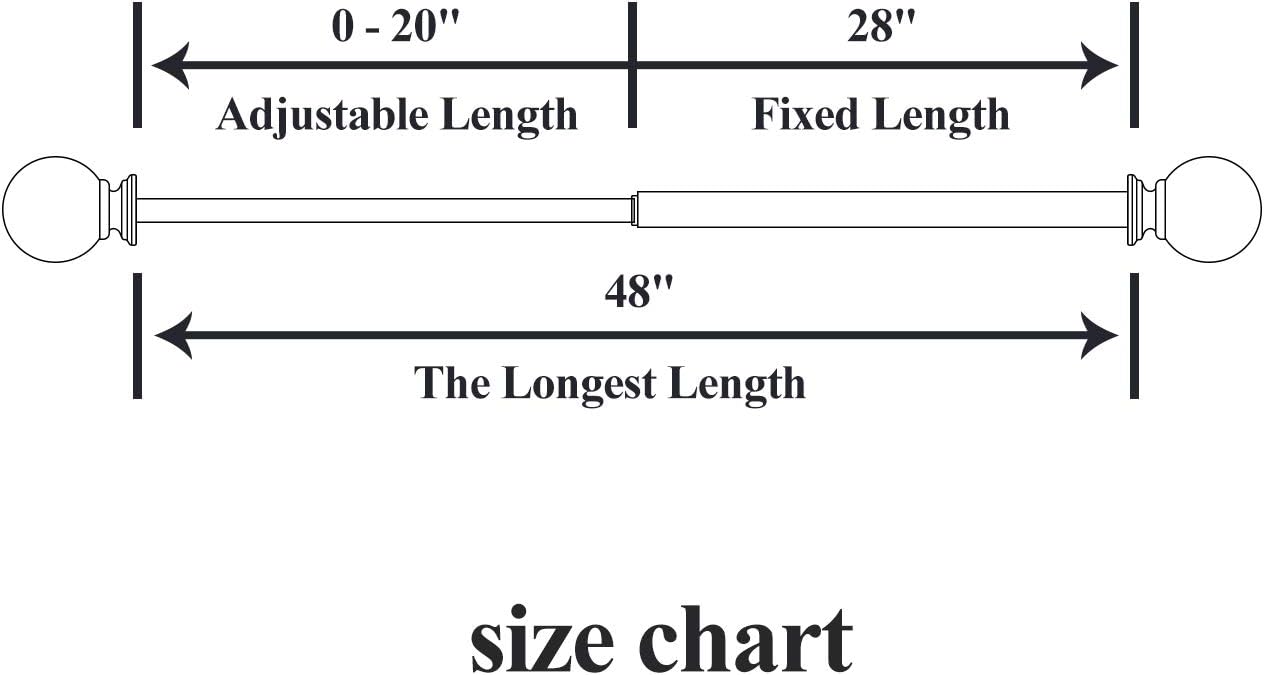 3/4-Inch Diameter Decorative Single Window Curtain Rod with Round Twisted Cage Finials, 28-48 Inches, Pewter: Home Improvement