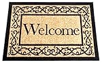 Ottomanson Ottohome Collection (Machine-Washable/Non-Slip) Welcome Door Mat Rug, 20" x 30", Beige