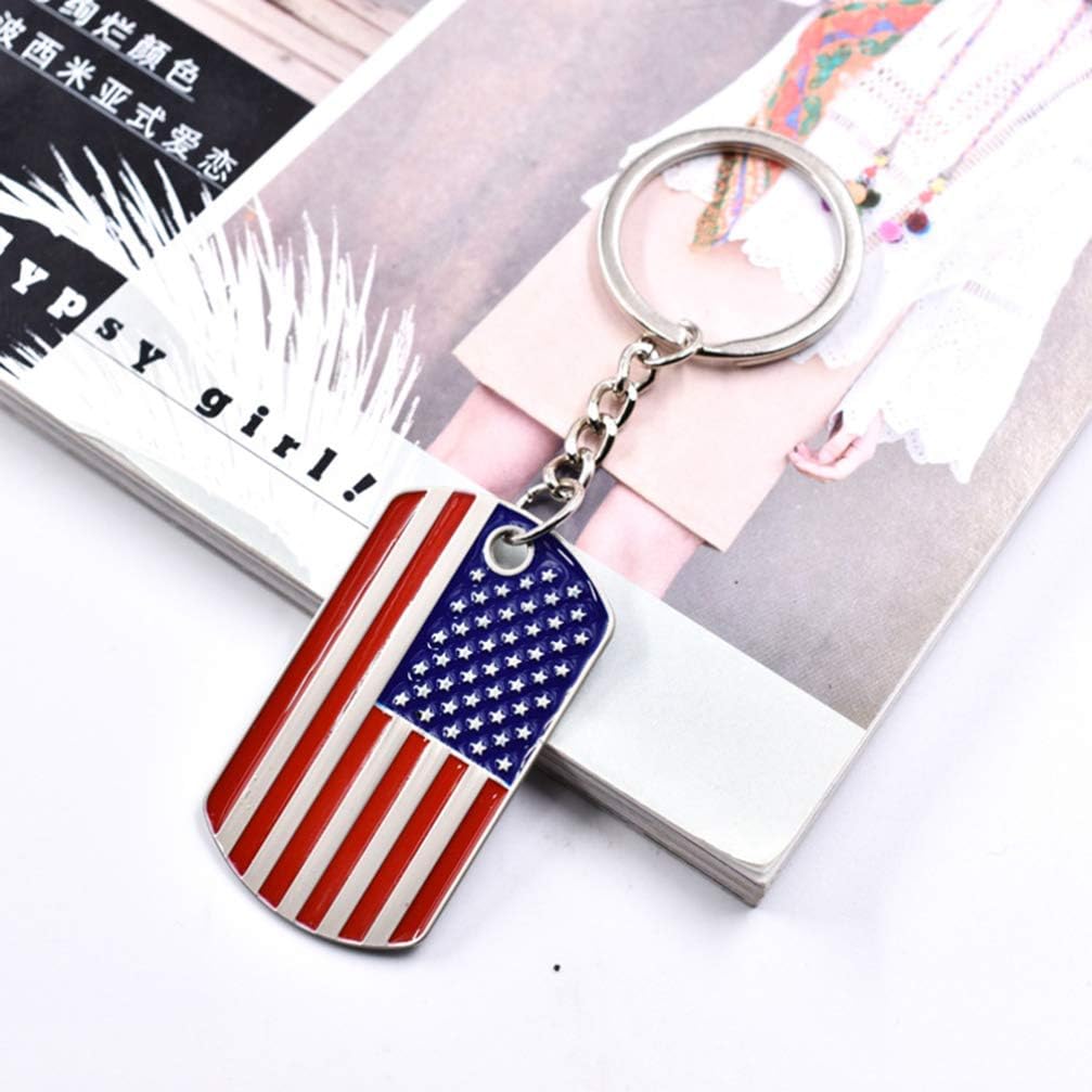 American Flag Keychain British Flag Keyring Souvenir Pendant Bag Hanging Ornament Charm for Birthday New Year 2pcs - Image 5