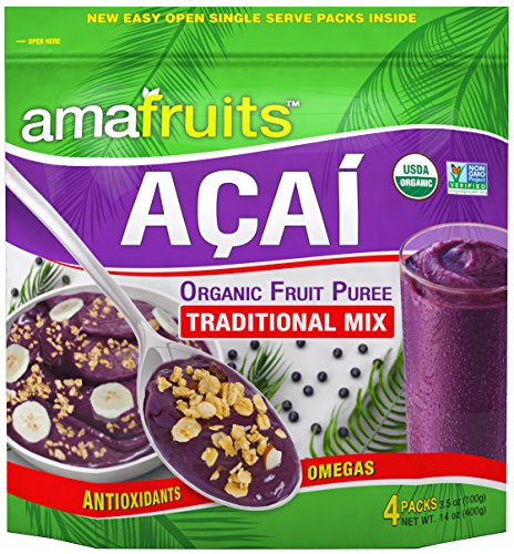 Amafruits Acai Traditional Mix with Guarana - 144 Smoothie Packs