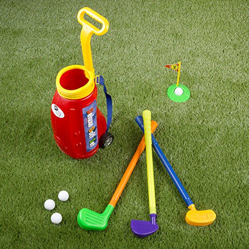 image for Toddler Toy Golf Play Set with Plastic Bag, 2 Clubs, 1 Putter, 4 Balls