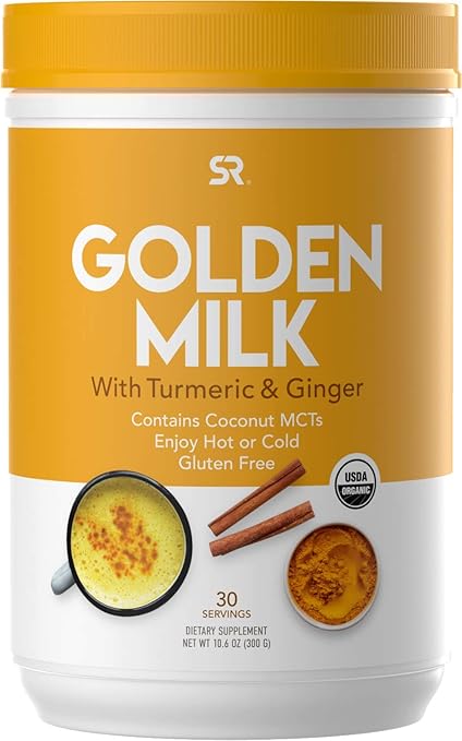 Amazon Com Organic Golden Milk Made With Turmeric Curcumin Ginger Cinnamon Spices Coconut Mct S Non Gmo Verified Usda Organic Vegan Certified 30 Servings Health Personal Care