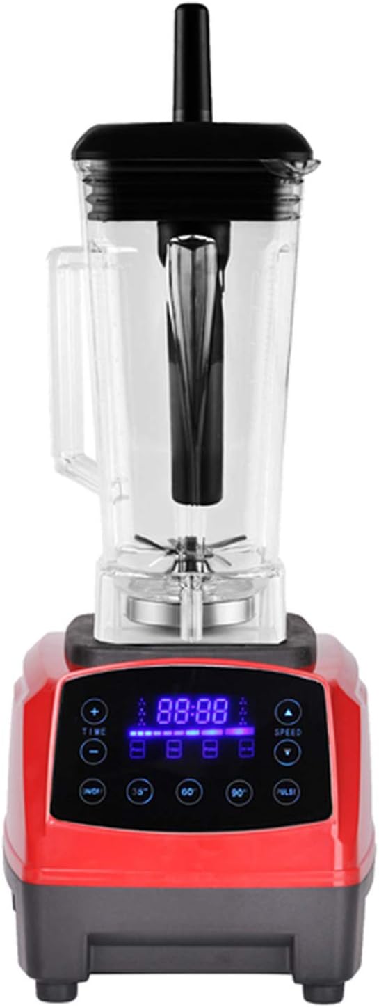Automatic Digital Smart Timer Program 2200W Heavy Duty Power Blender Mixer Juicer Food Processor Ice Smoothie Bar Fruit,RED,UK Plug