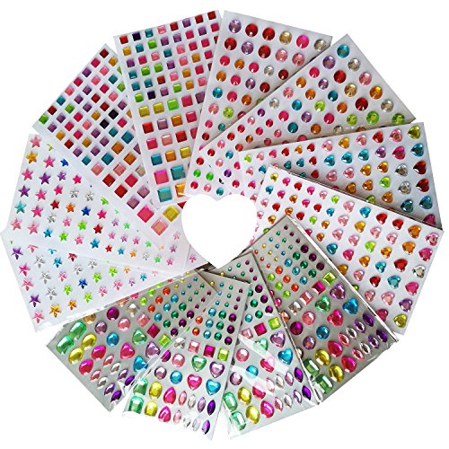 12 sheets rhinestone sticker sheets for crystal nails a…