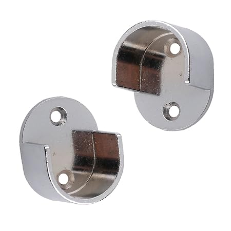 Baoblaze One Pair 25mm 28mm Metal Curtain Pole Wall Recess Bracket
