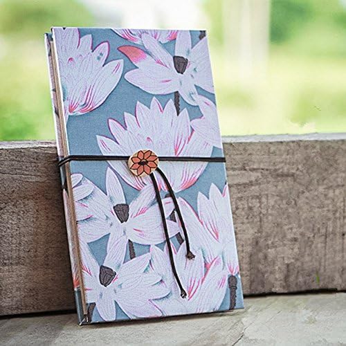 Duolaisu DIY Handmade Cloth Hardcover Kraft Paper Retro Accordion Style Photo Album 8.5x4.5Inch, Holds 4 x 6Inch Photos,One Self-adhesive Photo Corners
