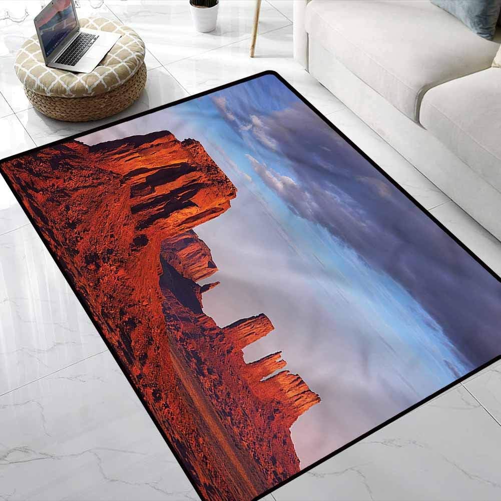 Rugs USA,Monument Valley Sandstone Utah Nursery Area Rug Non Slip Absorbent Super Cozy 7 x 7 Feet