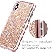iPhone X Case, iPhone 10 Case, MIRACASE Shockproof Glitter Sparkle Bling Dual Layer Hard Cover Soft Bumper Protective iPhone X Case for Girls Women, Rose Gold