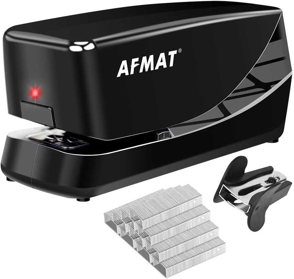 Electric Stapler, Heavy Duty Electric Stapler Desktop, 25 Sheets, Automatic Stapler for Desk, AC or Battery Stapler with Reload Reminder & Release Button, Black : Office Products
