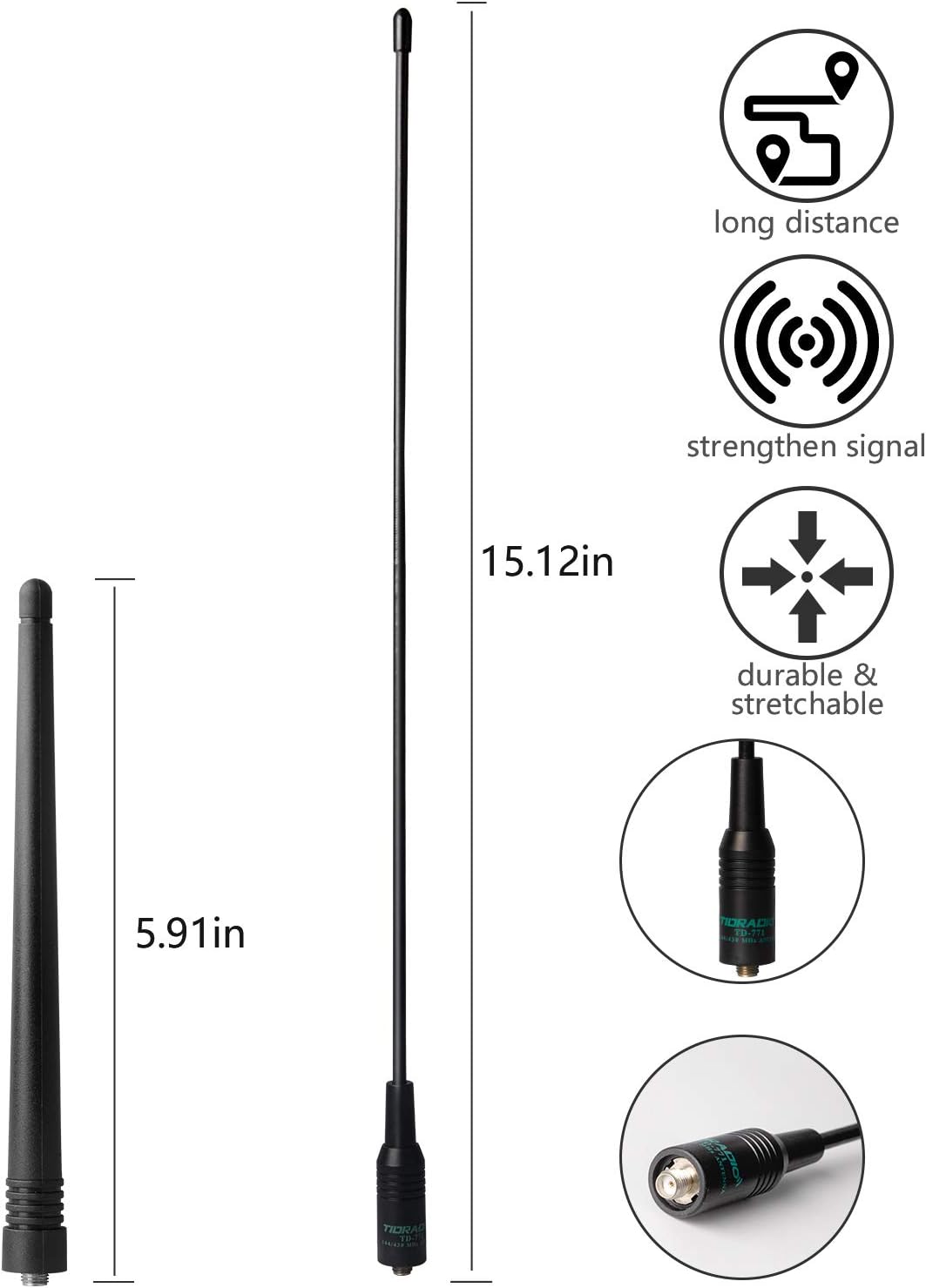 BaoFeng Walkie Talkie UV-5R Dual Band Two Way Radio with one more 1800mAh UV5R Battery one Hand Mic and one TIDRADIO 771 Antenna Baofeng Radio Ham radio