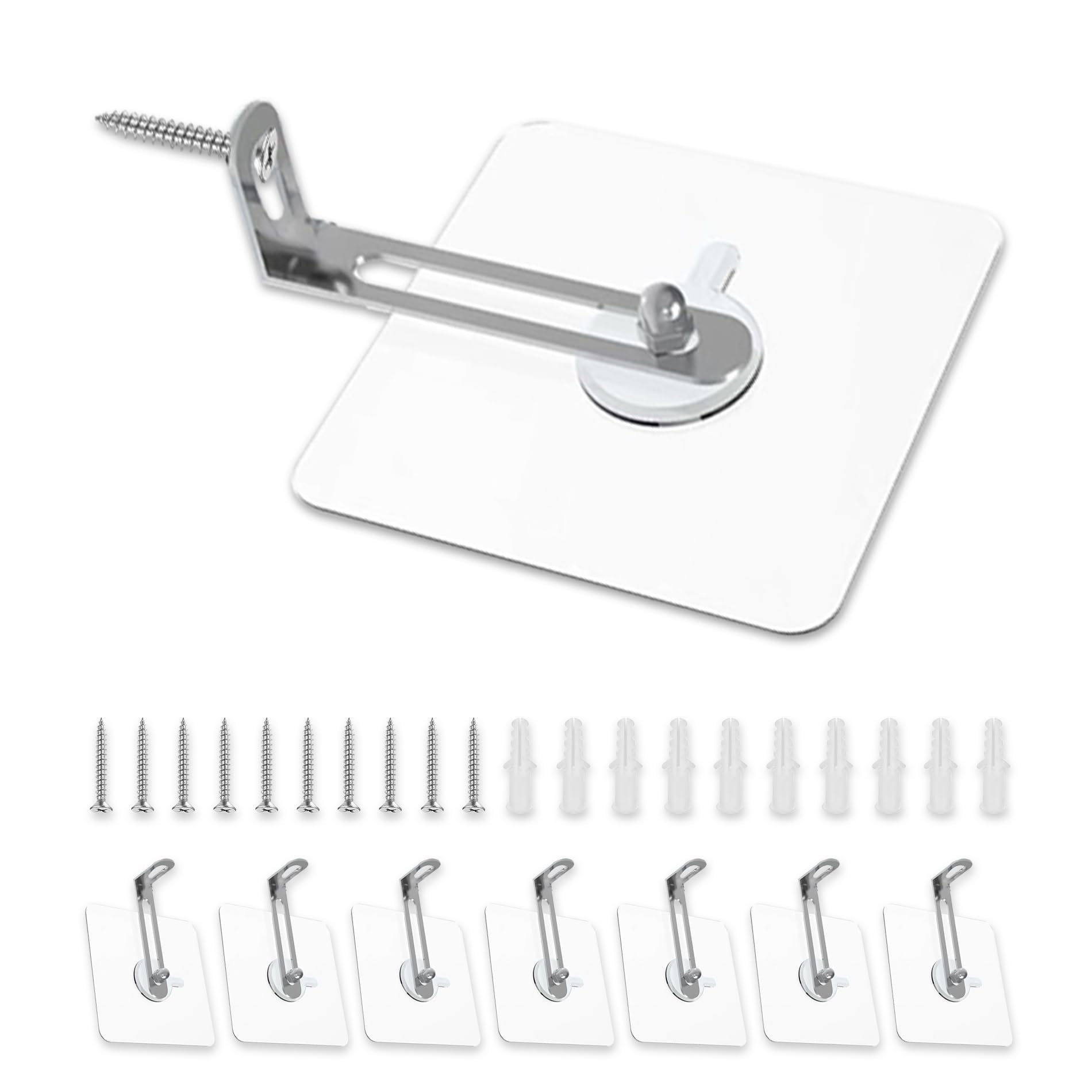 UBRAVE 8 Groups Furniture Wall Anchors for Baby Proofing,Falling Furniture Prevention,Wardrobe Wall Safety Fixings, for Furniture Shoe Cabinet Bedside Table(Transparent)
